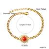 Vintage Fashion Colorful Zircon Sun Bracelet Light Luxury Gold Hand Jewelry