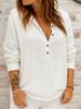Spring New Women's Casual Loose Fashion Long Sleeve Cotton Linen Solid Color Retro Stand Collar Set Shirt