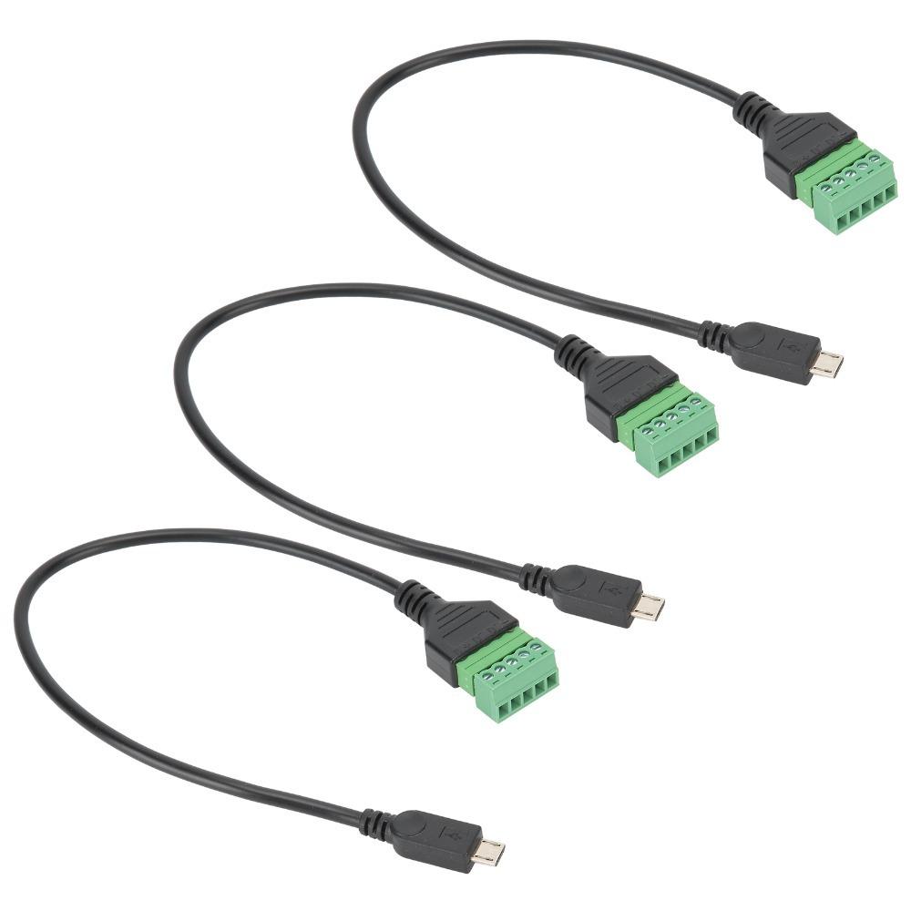 3pcs Solderless Micro USB Adapter Cable Portable USB 5 Pin Connector  for Outdoor Activities