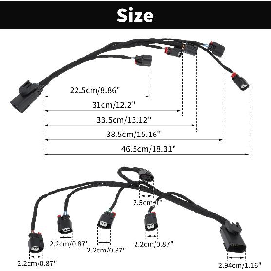 No.28329581 Fuel Injection Ignition Harness for Chevrolet Silverado 1500 2014-2019 for Left Hand Fuel Rail 5.3L 6.2L V8 Wiring Harness Plug