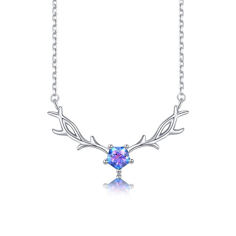 

Ожерелье Starry Deer Yilu Road with You, женская, японская и корейская, простая, модная, студенческая, лесная, с пятью когтями, роговая подвеска