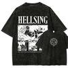 Alucard Hellsing Anime Clothing Men Women Oversized T-shirts Short Sleeve Washed T Shirt Vintage Cotton Tshirt Harajuku Tops