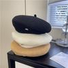 New black temperament elegant beret female face small versatile spring and summer breathable thin decorative painter hat