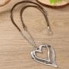 Fashion Exaggerated Big  Heart Pendant Necklace for Women Long Sweater Necklace Female Jewelry