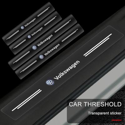 4 Peças Protetor de Soleira de Porta de Carro Insígnia Decorativa Transparente Adesivo 3D Para Tiguan Golf-4 5 6 7 MK6 B5 B6 B7 Jetta Lavida Polo Tiguan Passat