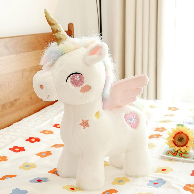 Cute Angel Unicorn Doll Plush Toy Pegasus Girl Doll Ragdoll Sleeping Pillow Birthday Gift