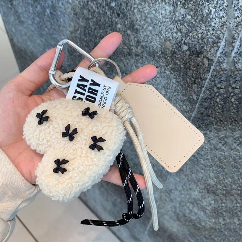 Ciondoli Portachiavi a Catena con Cordoncino in Silicone Peluche in Pelle a Forma di Cuore Fascino da Donna Ciondolo da Borsa Anello Portachiavi per Coppia Giocattolo Regalo per Bambini Gioielli Chiave