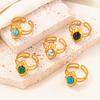 Blau/Schwarz Türkisches Auge Charm Ring Doppellagig Edelstahlringe Für Damen Herren Accessoires Ethnischer Indischer Schmuck Anillo