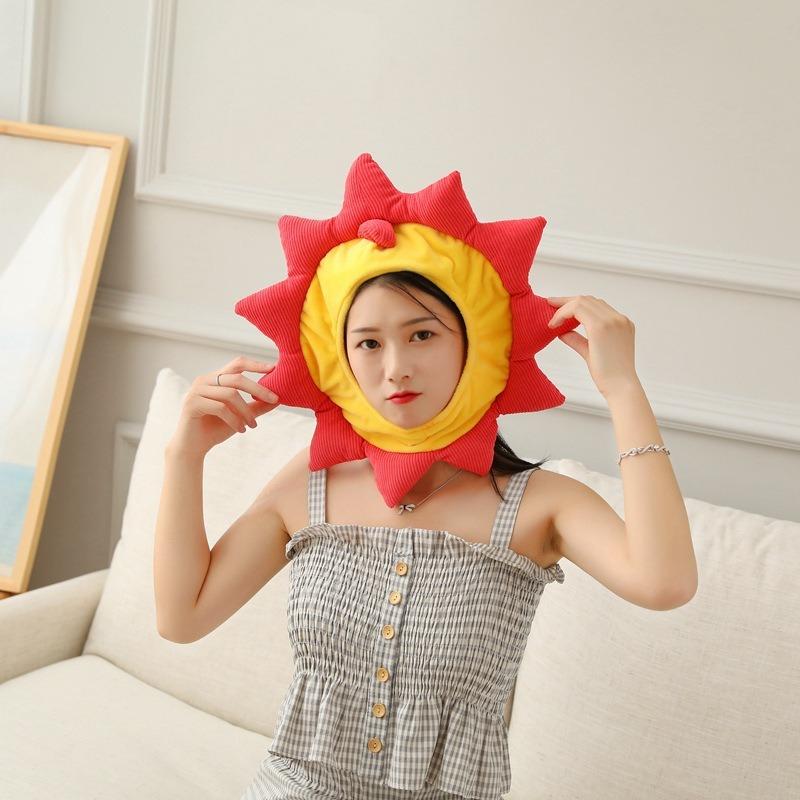 Sunflower lion hood hat, plush hood, photo props, photo props, cartoon hood