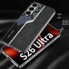 Fashionable Cross-Border S26 Ultra Samsung Phone Case with Precision-Hole Electroplated Frame and Plain Leather