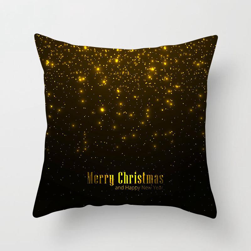 New Year Christmas Snowflake Elk Print Cushion Cover Home Living Room Sofa Decoration Square Polyester Pillow Cover