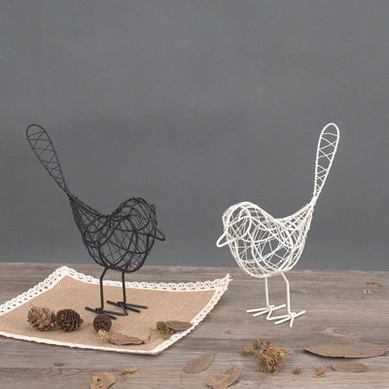 1PCS Fashionable Metal Wire Iron Bird Craft Iron Wire Bird Beautiful Decoration Gift Office Desktop