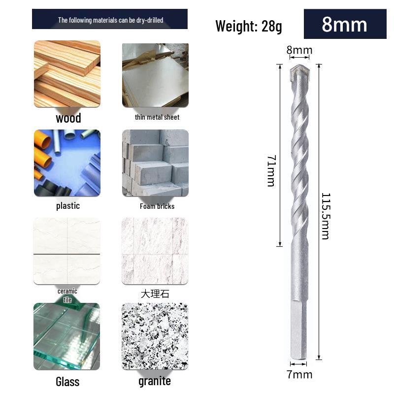 King Kong Multifunctional Drill Bit for Dry Cutting: Ideal for Iron Sheets, Concrete, Tile & Thin Plates with Triangular Shank
