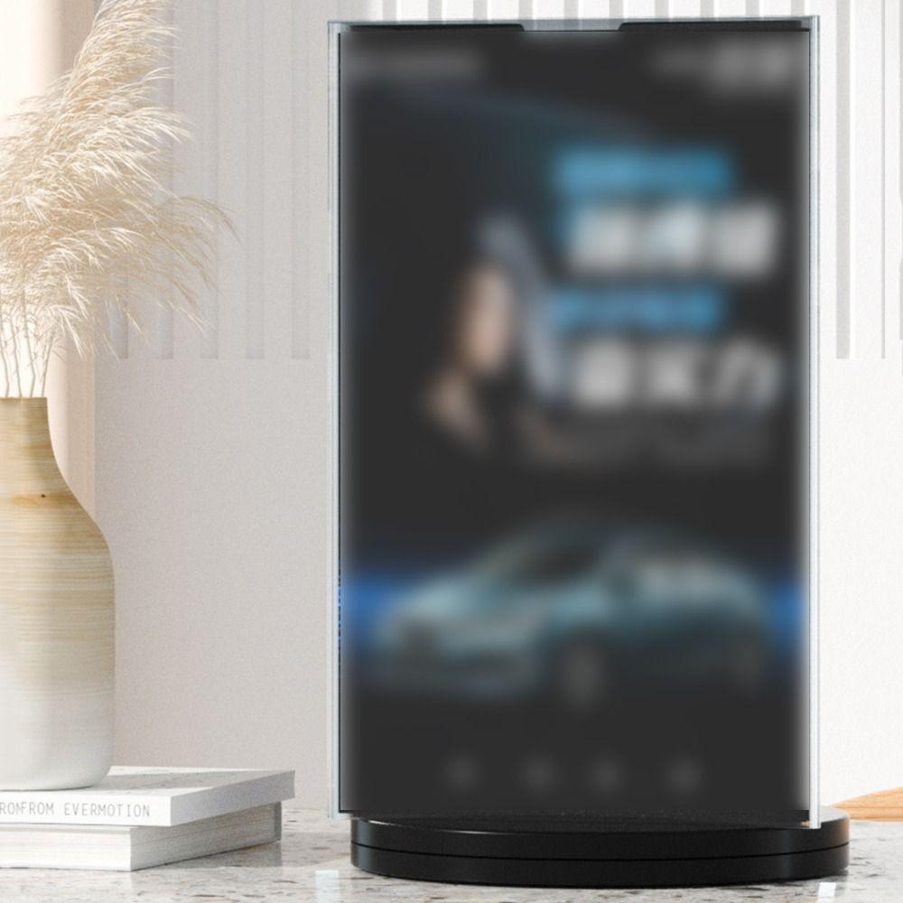 Three Side Menu Sign Holder 360 Degree Rotating Desktop Flyer Frame  Restaurant