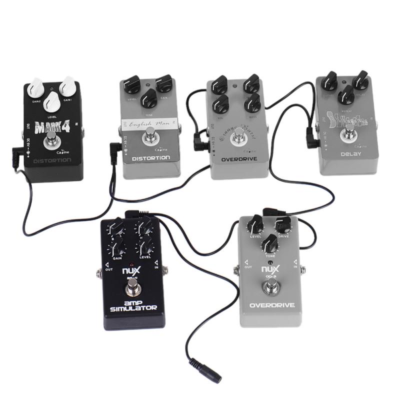 9V DC 1 To 3/4/5/6/8 Way Bend Angle Plug Daisy Chain Adaptor Cable Power Cord for Electric Guitar