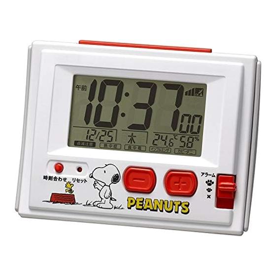 Rhythm Clock RHYTHM Snoopy Radio Alarm Character Clock R126 White 8RZ126RH03
