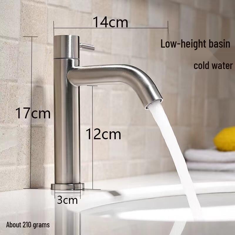 Lanmo Brushed Stainless Steel Single Cold Faucet CN plug (adapter included)