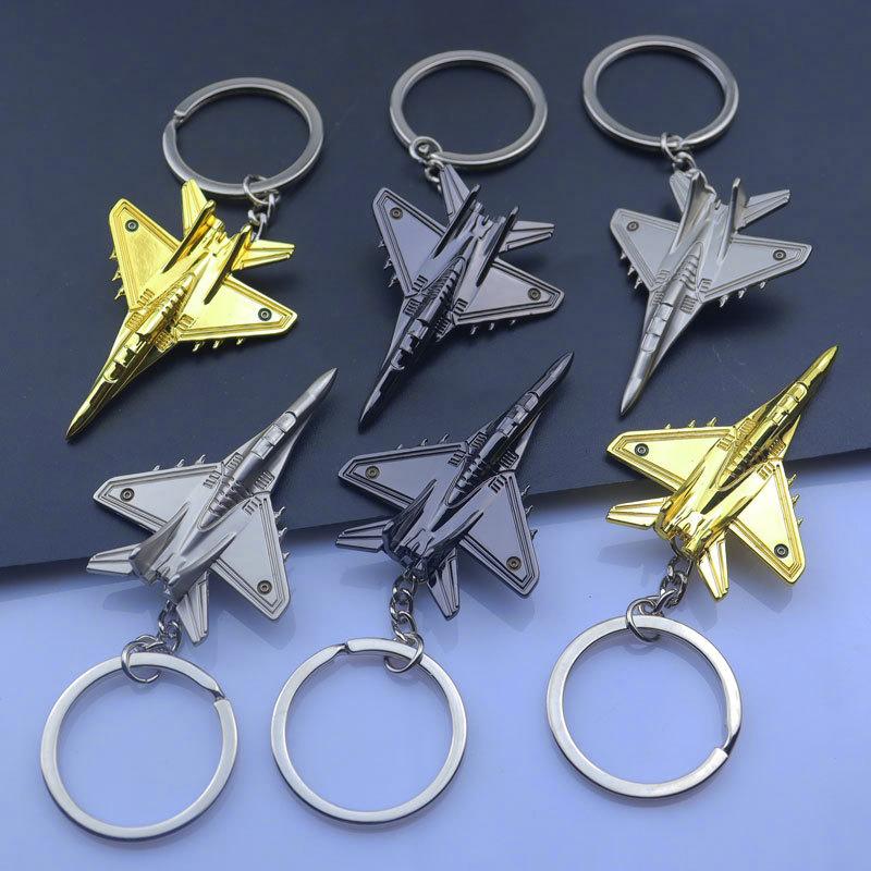 Men's Metal Fighter Keychain Gadgets For Men Battleplane Key Chain On Bag Car Trinket Jewelry Boyfriend Gift Souvenirs
