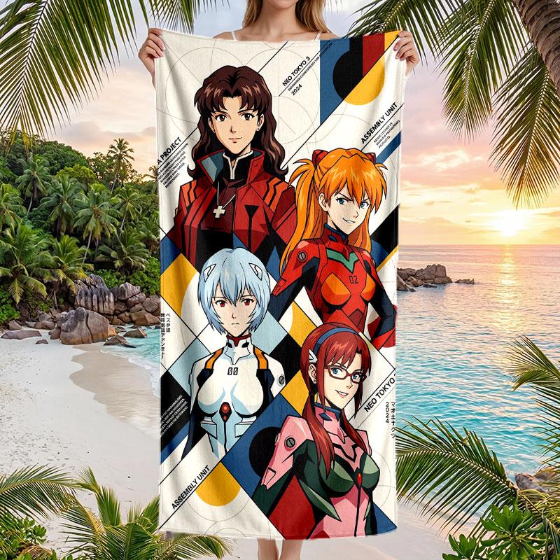 Large Beach Towel Quick Dry Absorbent Towel For Beach IndoorNeon Genesis Evangelion