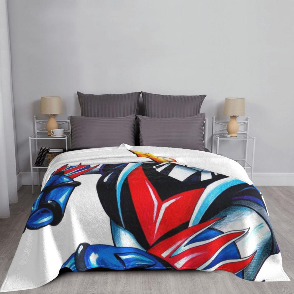 UFO Robot Goldorak Grendizer Anime Mechanical Warrior Blankets Flannel Throw Blanket Plush for Bed Living Room Travel Home Couch