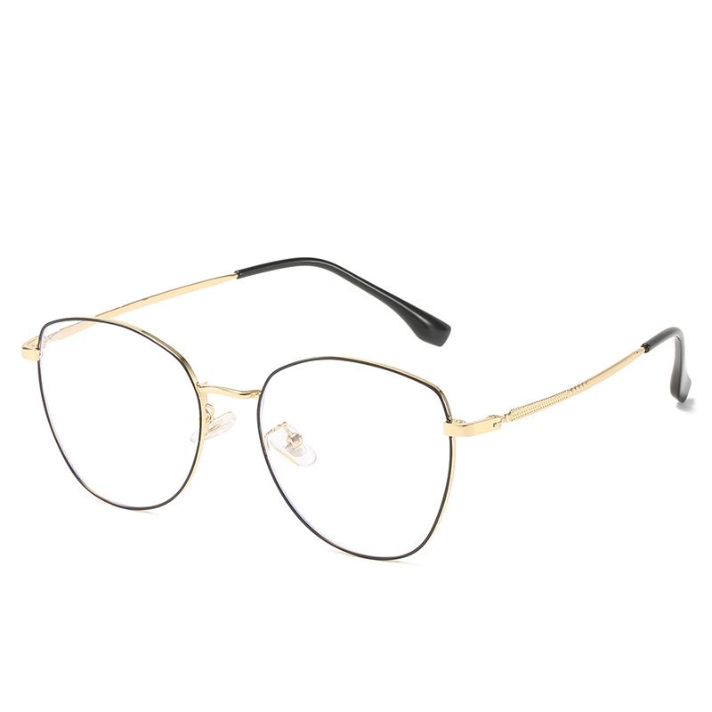 Metalowe Wielokątne Damskie Okulary Blokujące Niebieskie Światło na Krótkowzroczność Gotowe Okulary Korekcyjne z Nieregularną Ramką w Stylu Vintage 0 -0.5 -1.0 Do -6.0