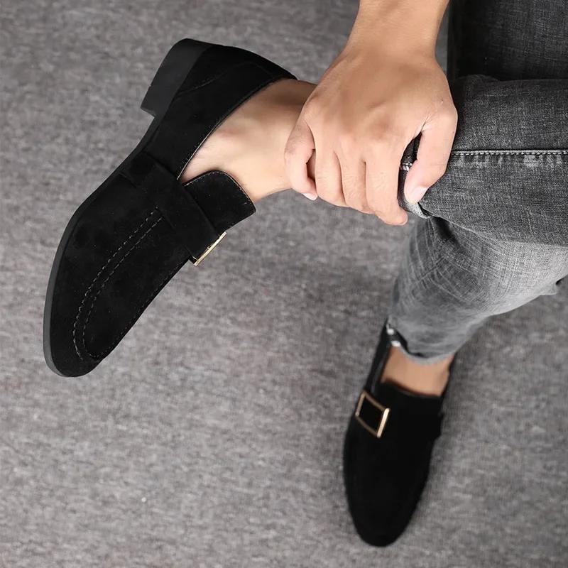 Fashion Mens Dress Shoes Designer Formal Loafers Men's Leather Shoes Suede Men Wedding Man Designer Work Social Business Loafers