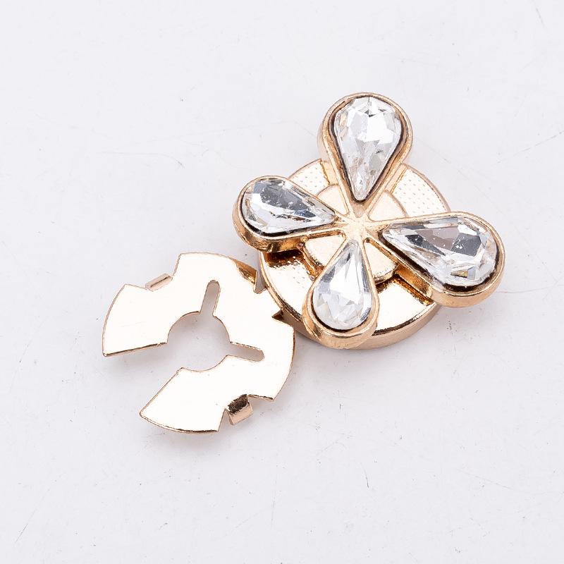 Botões de Punho e Botões de Colarinho Decorativos com Strass Coloridos