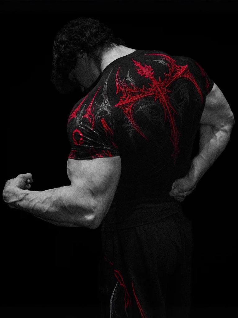 BreatheDivinity Men's Quick-Dry Dark Style Sports T-Shirt