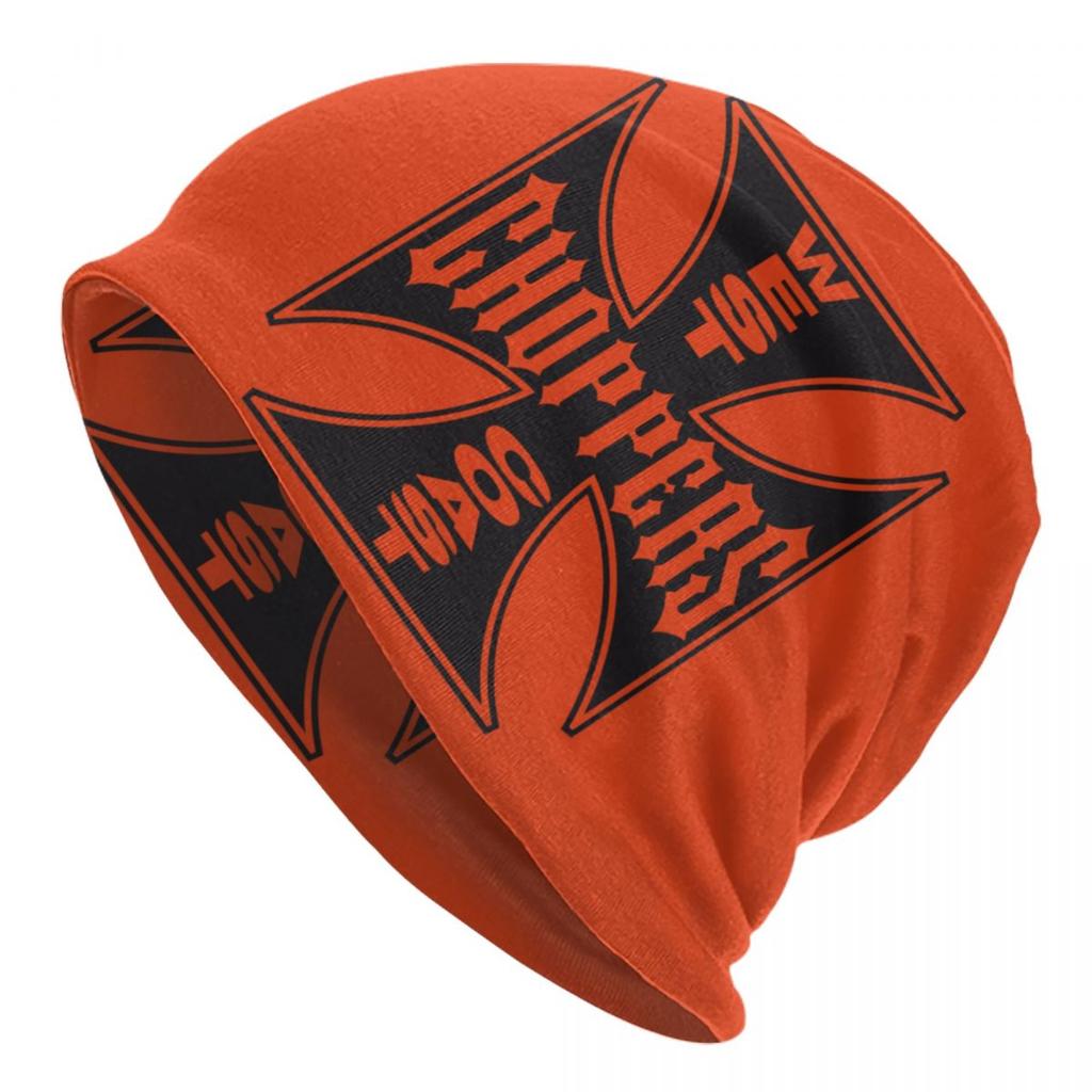Custom West Coast Iron Cross Choppers Skullies Beanies Caps Winter Knitted Hat Unisex Women Cool Adult Bonnet Hats Outdoor Ski Cap