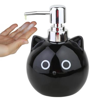 480 ml Keramik-Seifenspender Schwarze Katze Design Bleifreier Seifenhalter
