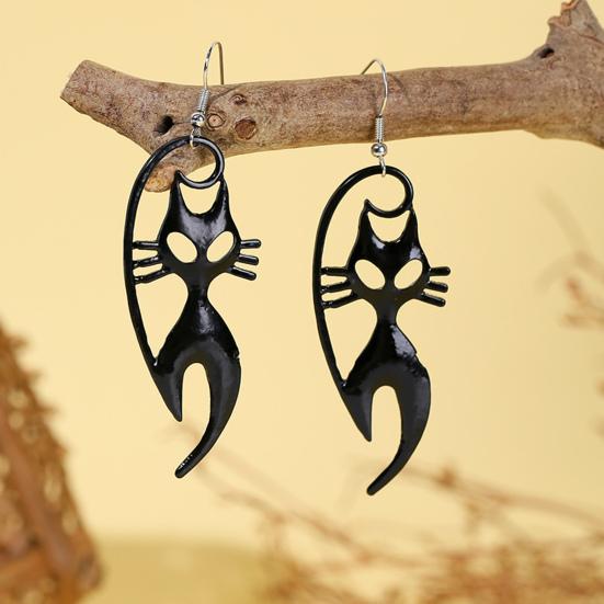 1 Pair Halloween Earrings Bat Ghost Hand Spider Pumpkin Ghost Black Cat Shape Drop Earrings Jewelry Accessories