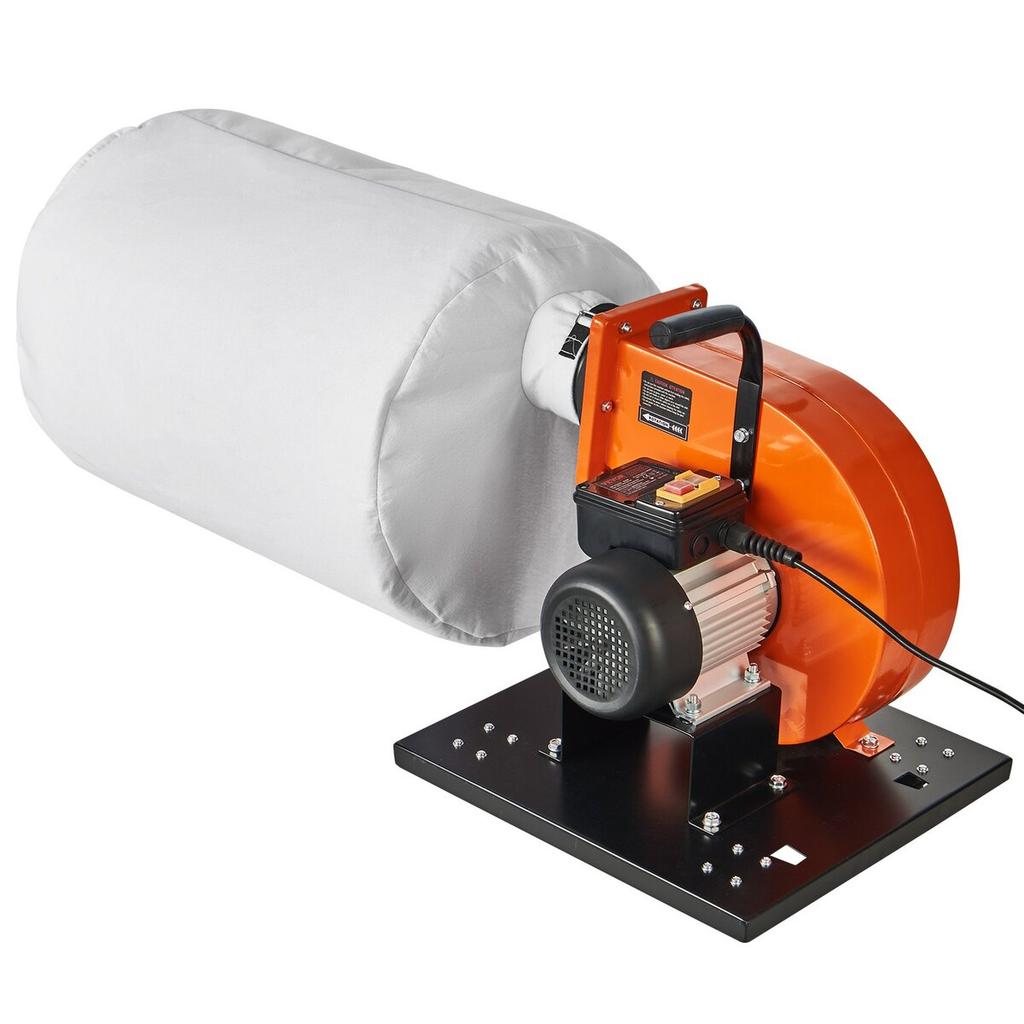Dust Collector, 1HP 460 CFM Air Flow, Rolling Dust Collector with 21-Gallon Dust Collection Bag, 2.5 Micron Bag Filtration, Industrial Workshop Mobile