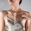 Fashionable Simple Trendy Elegant Pearl Chain Retro Necklace For Women