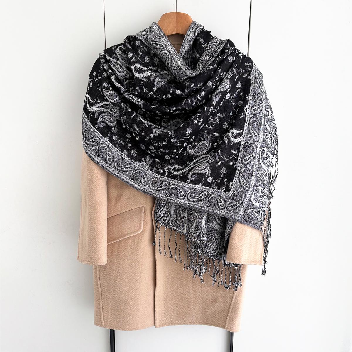 Yto Scarf Women's Autumn Pashmina Shawl Lady Wrap Headscarf Warm Winter Muslim Scarves Design Print Foulard Cotton Stoles Scarf