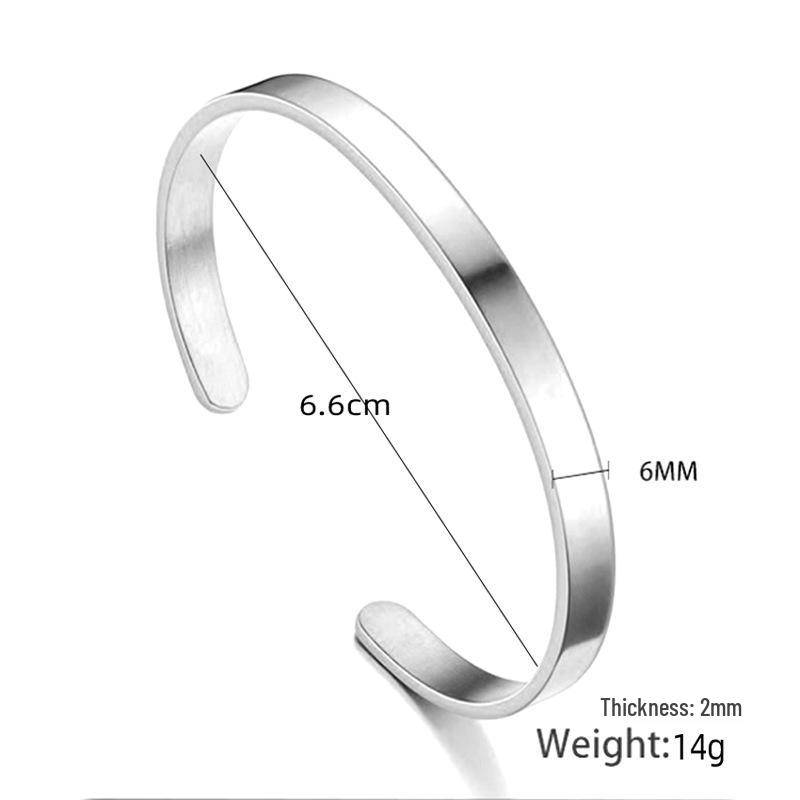 Korean Style Women s Simple Titanium Steel Bracelet - Electroplated Stainless Steel Open Bangle