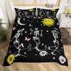 Sugar Skull King Queen Duvet Cover Funny Skeleton Halloween Bedding Set Gothic Spooky Bone Quilt Cover Polyester Comforter Cover