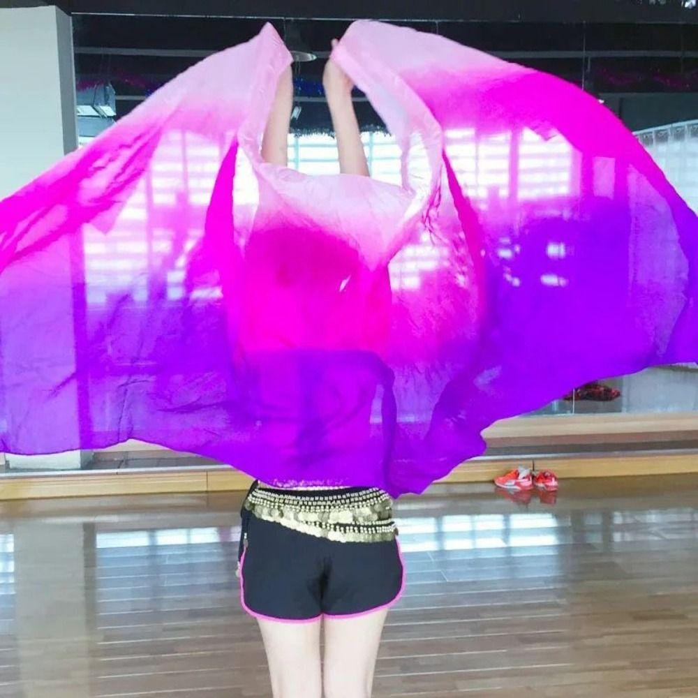 100% Silk Belly Dance Veils Light Texture Dancing Shawl Performance Dance Veil