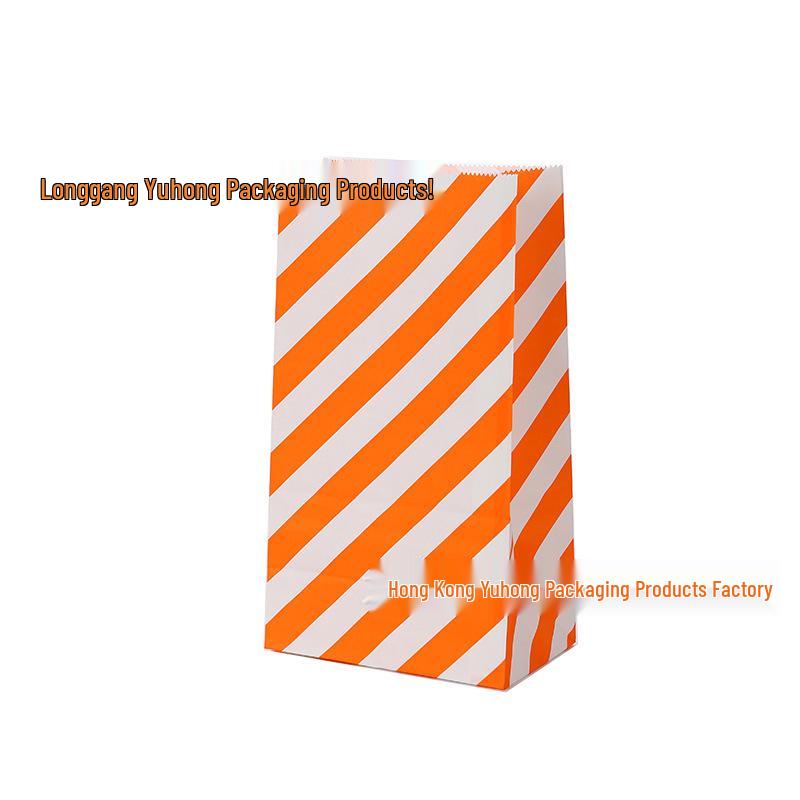 Colorful Minimalist Kraft Paper Bags for Baking Snacks and Children's Gifts