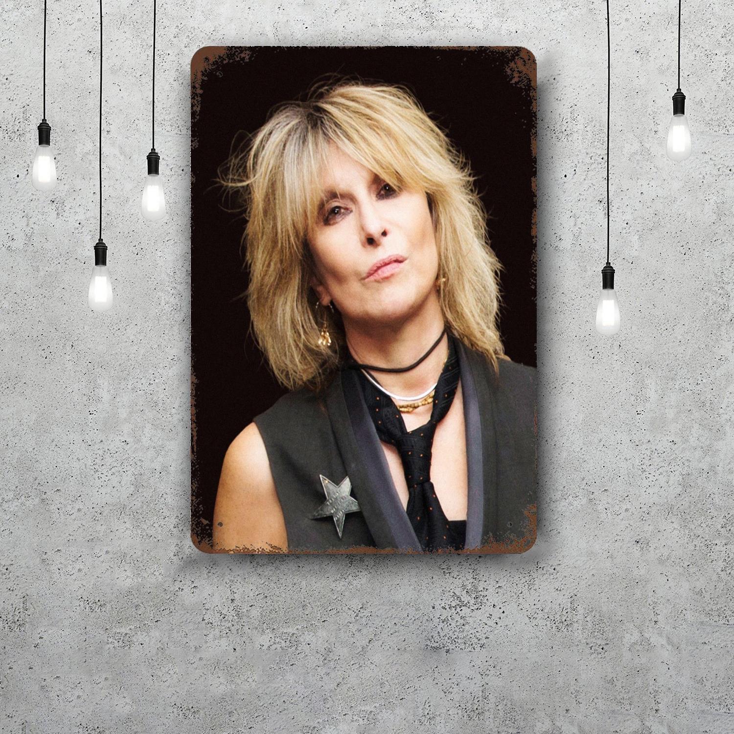 

Chrissie Hynde Classic Poster Rusty Metal Plaque Retro Decorative Plate Bar Man Cave Garage Club Metal Sign Wall Decoration 20x30cm（7.8x11.8inch）