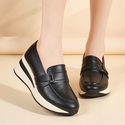 2025 Damen Slipper Atmungsaktive Freizeit-Sneaker - Keilabsatz, Dicke Sohle, Frühling/Herbst Komfort