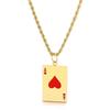 Pánský Hip Hop Pokerová Karta Přívěsek Náhrdelník Bling Kamínky Hrací Karta Řetízek Nerezová Ocel Streetwear Šperky pro Party Dárek