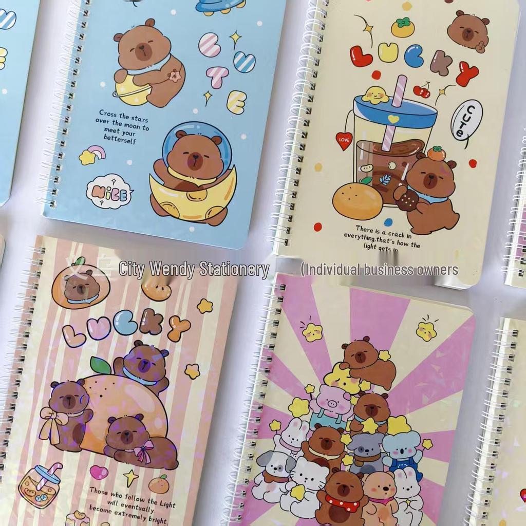 2025 Grensoverschrijdende Capybara-kun A5 Spiraal Studentenschrift, Schattig Cartoonontwerp, Ins Stijl