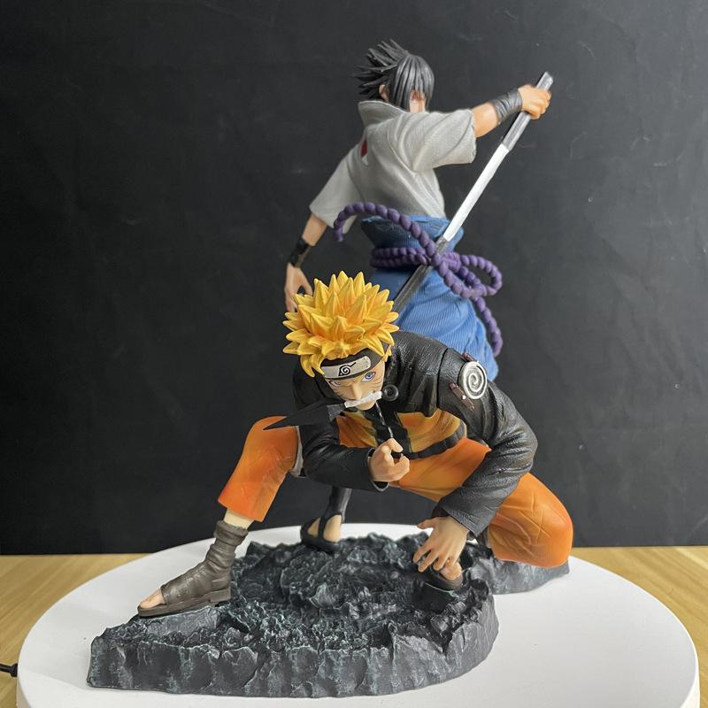 Anime Naruto Uzumaki Naruto Uchiha Sasuke Statue GK PVC Action Figures Naruto Figure Model Toys Collection Children Gift