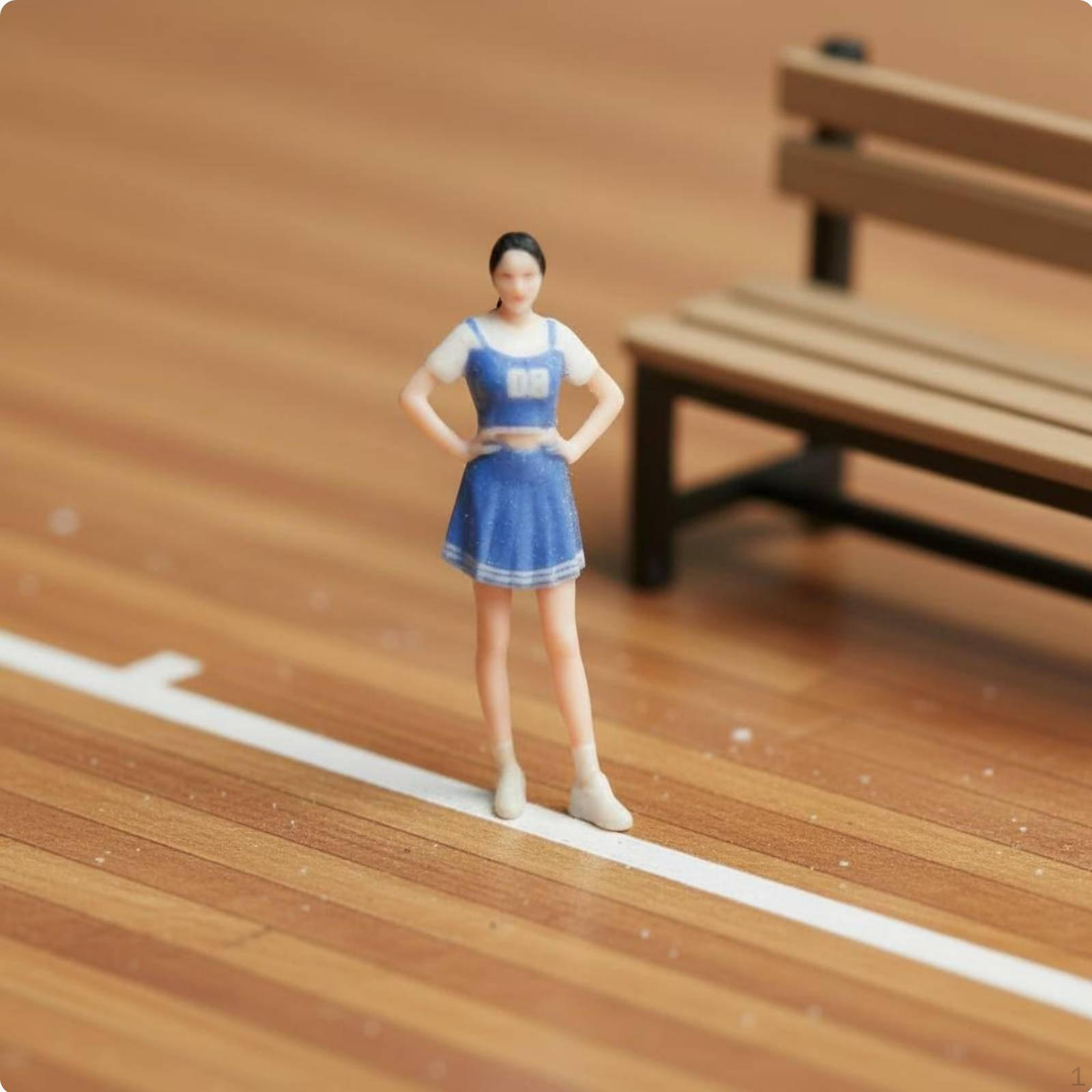 1/64 Cheerleader Figurine Collectible Miniature Basketball Girl High Detail 3D Printed Human Model
