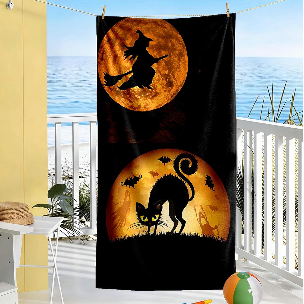 Halloween Beach Towel Super Soft & Absorbent Comfortable Lightweight Suitable for Swimming, Gym, Camping, Yoga Vacation
