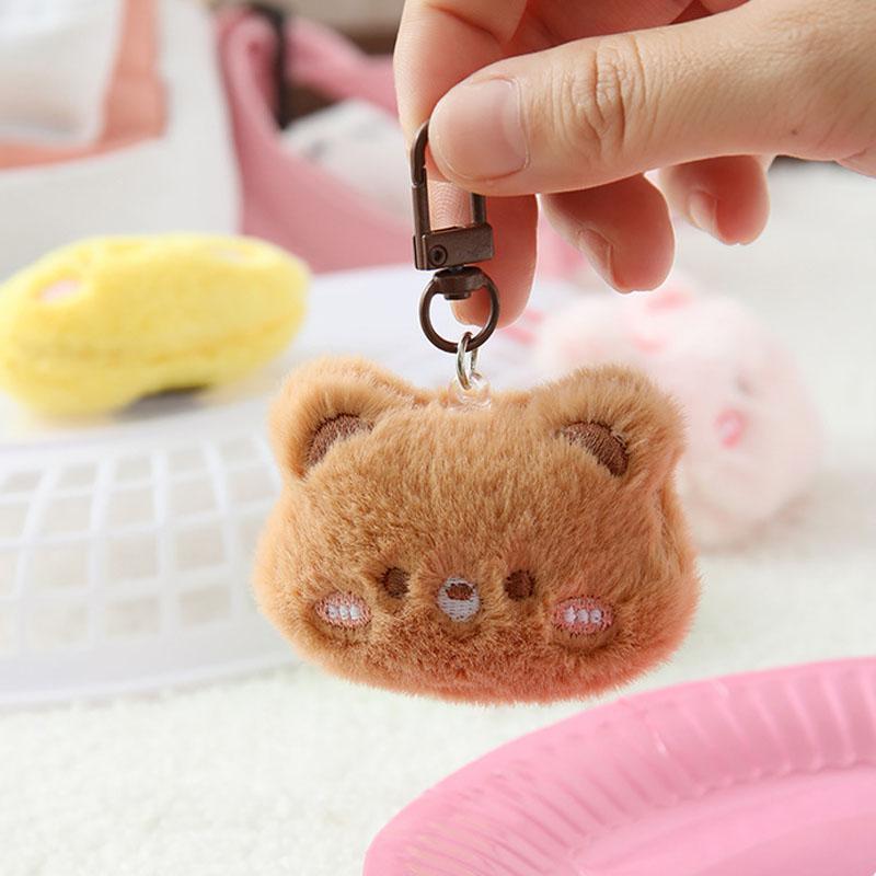 Creative Plush Press Panda Keychain Animation Piggy Squeak Rabbit Frog Pig Chirping Bear Pendant Bag Hanging For Kids