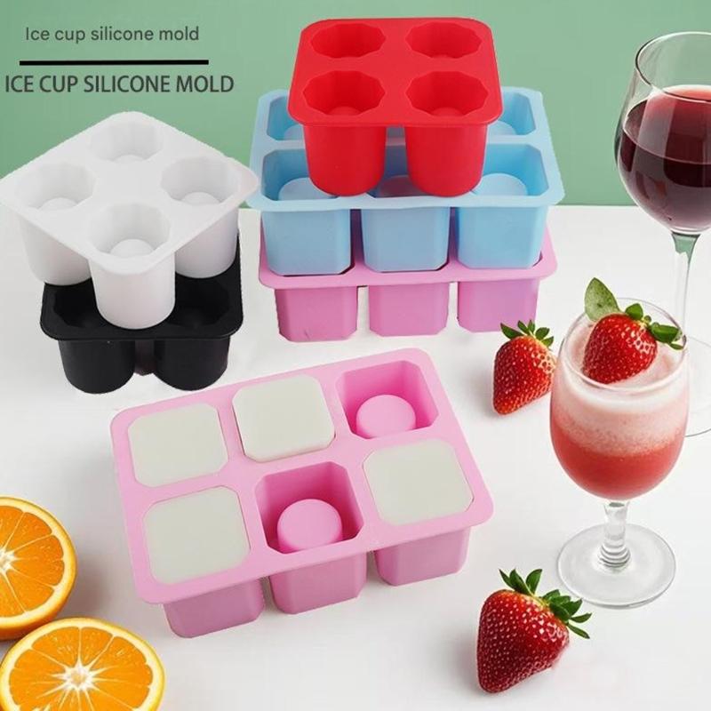 6 Cavity Silicone Ice Cup Molds For Making Hollow Ice Cups 6 Cavity Ice Tray Perfect For Summer Drink And Cocktails