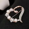 Heart Shaped Diamond Brooch Women'S Versatile Pearl Brooch Brooch