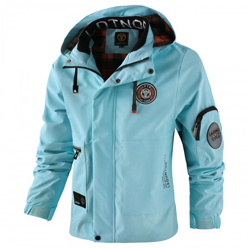 Mens Hooded Casual Jacket Winter Parka Outerwear Solid Color Windproof Water Resistant Loose Fit