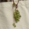 Zinc Zinc Alloy Crystal Grape Phone Chain Green Gradient Beads Woven Pendant Grape Cluster Pendant  Girls